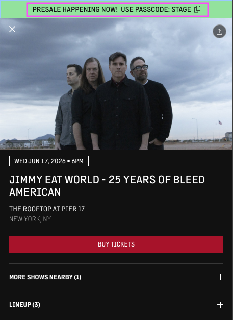 Presale Code on Show Page.png